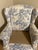 1980s Traditional Blue & White Toile Wingback Accent Chair For Sale In Las Vegas - Image 6 of 12