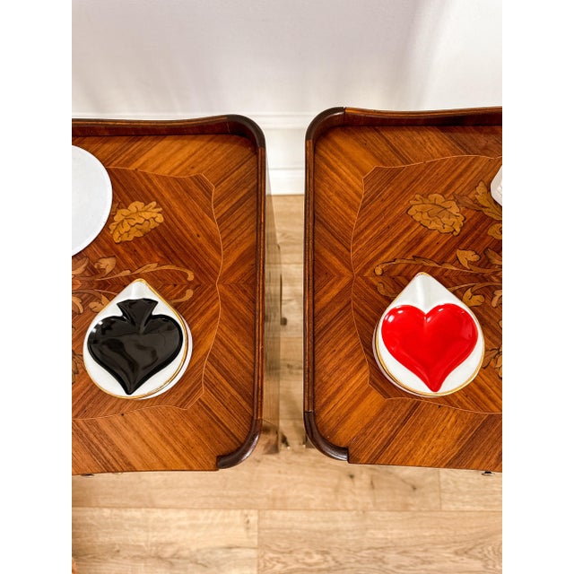 Mid-Century French Louis XV Style Marquetry Nightstands, 1950s, Set of 2 For Sale - Image 11 of 18