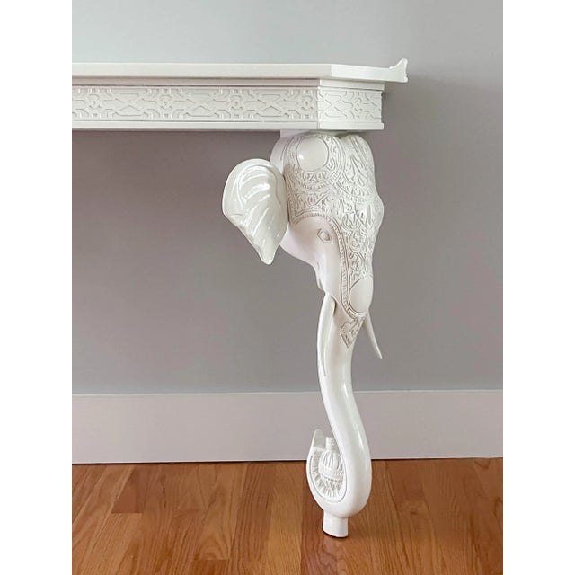 White 1960s Gampel Stoll Elephant Wall Mount Conole For Sale - Image 8 of 11