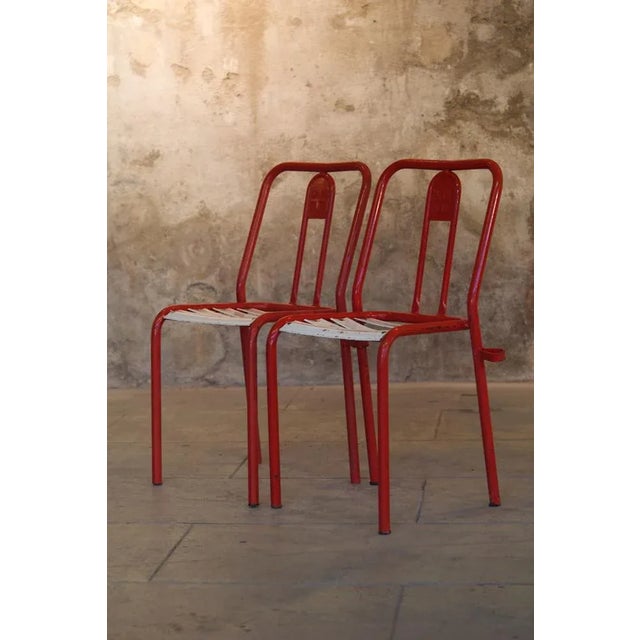 Tolix Set of T4 Savoyard Chairs from Tolix For Sale - Image 4 of 7
