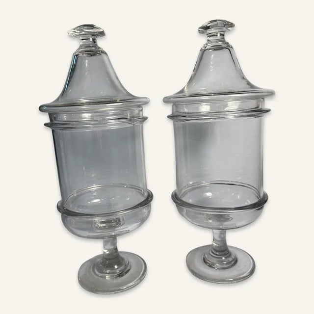Pair of Late 19th Century Footed Lidded Pittsburgh Glass Jars For Sale - Image 10 of 10