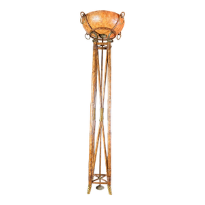 Late 20th Century Maitland Smith Koi Fish Standing Torch Lamp