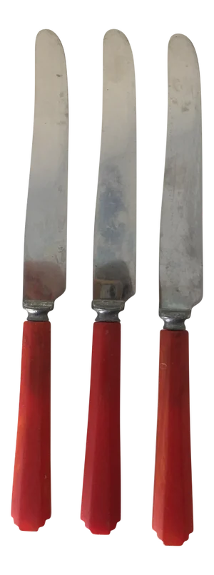 Hampshire Red Bakelite Knives Art Deco (3)