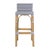 2020s Serienna 30 in. Seat Height Rectangular Rattan Low Back Bar Stool, Gray/White Dot / Natural Rattan Frame For Sale - Image 5 of 9
