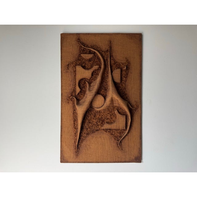 Mid-Century Modern 1970’s Vintage Organic Textured Sculptural Wall Art by Roger M. For Sale - Image 3 of 12