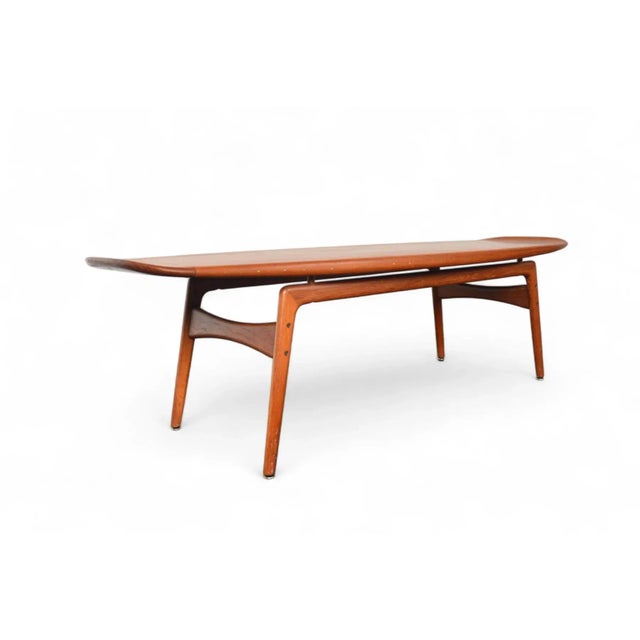 Arne Hovmand Olsen Floating Surfboard Coffee Table in Teak For Sale In San Francisco - Image 6 of 8
