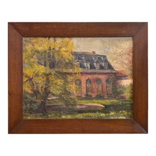 Early 20th Century Oil Painting on Canvas Depicting the Orangery at Wernigerode, Framed For Sale