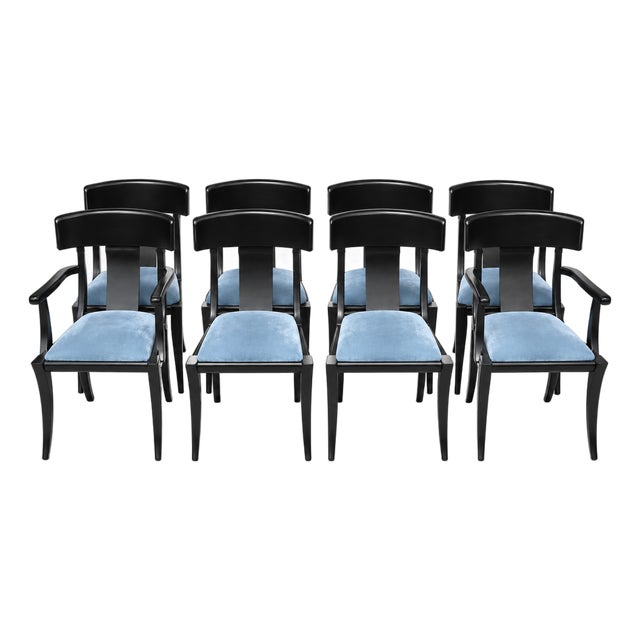 Modern Mid-Century Style Klismos Chairs - Set of 8 For Sale