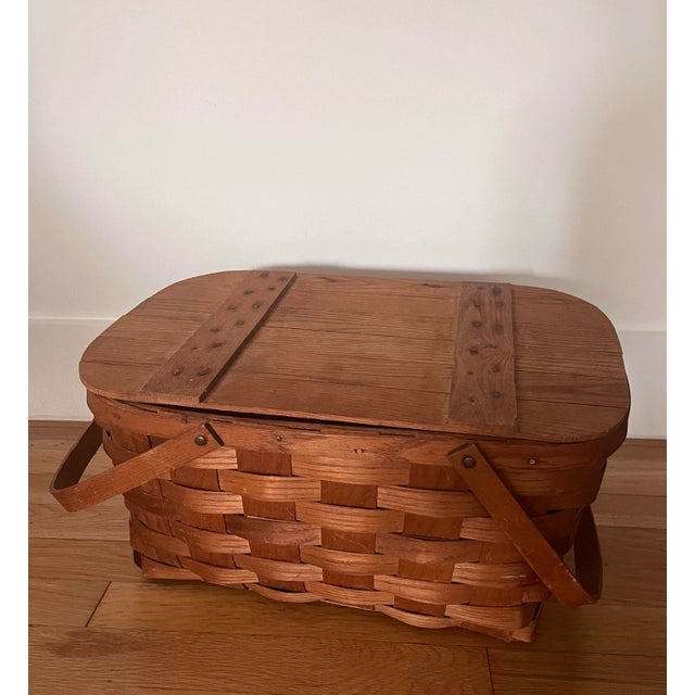 Vintage Basketville Picnic Basket Made in Putney Vermont For Sale - Image 4 of 12