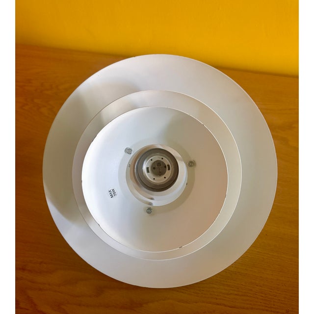 Metal 1970s Danish Modern White Pendent Lamp For Sale - Image 7 of 7