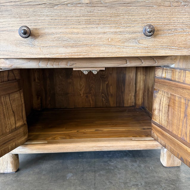 Jacob II 2 Door Reclaimed Elm Nightstand - Dark Natural For Sale - Image 9 of 11