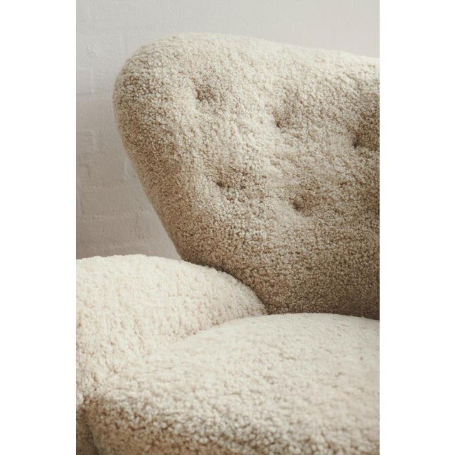 Contemporary Green Tea Sheepskin the Tired Man Lounge Chair by Lassen, Set of 4 For Sale - Image 3 of 16