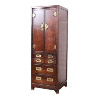 Mid-Century Hollywood Regency Campaign Style Lingerie Chest by Hickory For Sale