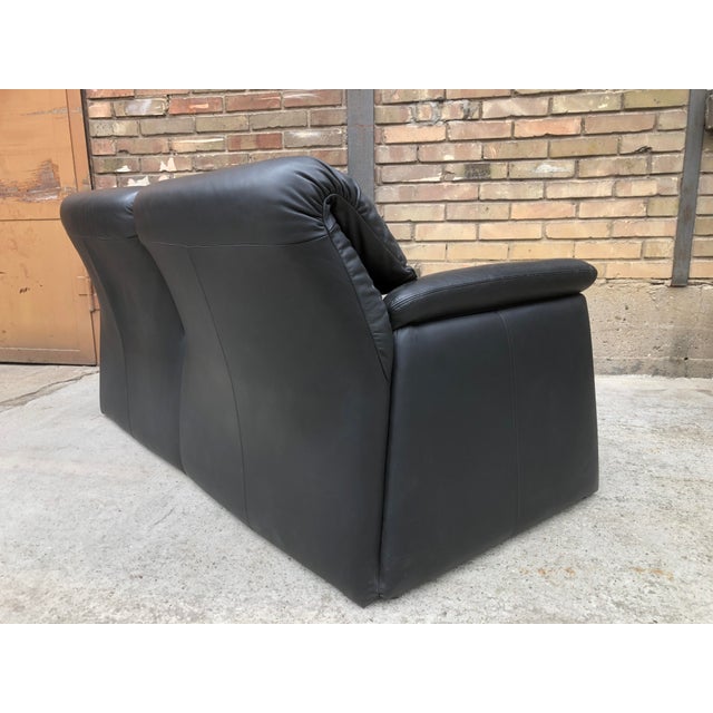 Animal Skin Two-Seater Sofa in Black Genuine Leather by Hans Kaufeld for de Sede, 1980s For Sale - Image 7 of 15