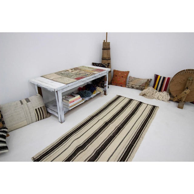 1960s Vintage Striped Turkish Kilim Rug- 2′6″ × 5′6″ For Sale In Los Angeles - Image 6 of 7