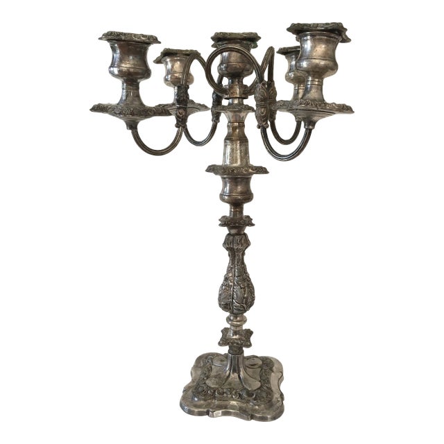 Late 19th Century Victorian Silver Plate Candlestick Candelabra For Sale