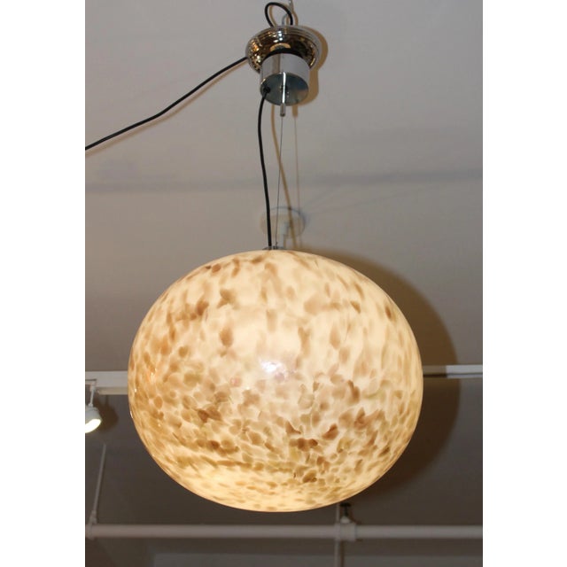 Metal Murano Glass Large Pendant For Sale - Image 7 of 13