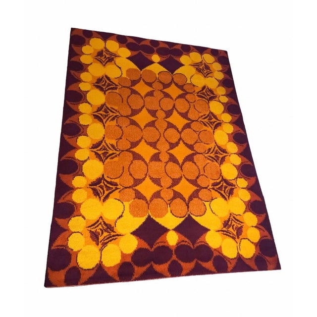 Brown Mid-Century Modern Rug in Wool, Germany, 1970s For Sale - Image 8 of 8