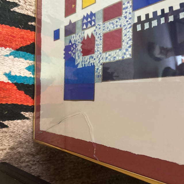 1970s Art Deco, Abstract Framed Art Piece For Sale - Image 9 of 9
