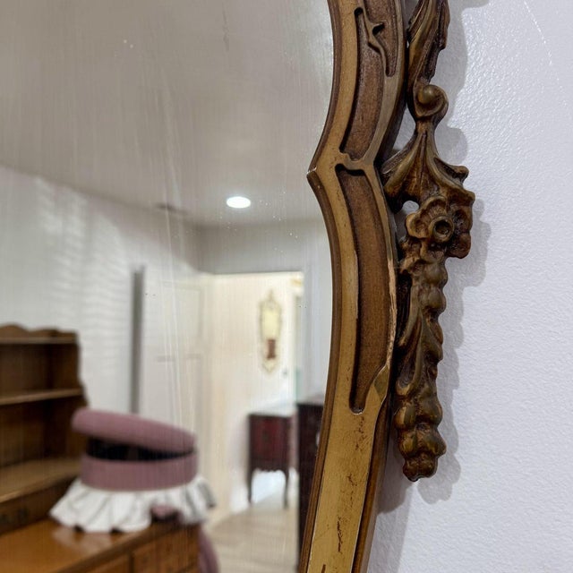 Glass Vintage Louis XV–Style Rococo Revival Mirror For Sale - Image 7 of 8