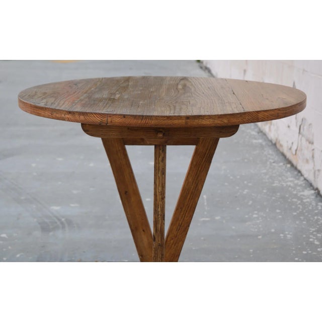Reclaimed Pine Tilt-Top Table For Sale - Image 4 of 11