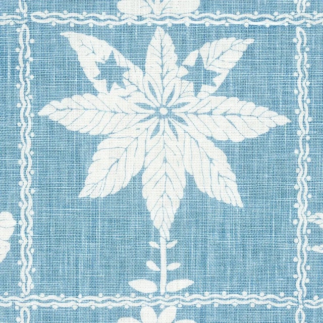 Schumacher Sample - Schumacher Georgia Wildflowers Fabric in Blue For Sale - Image 4 of 5