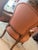Brick Red Pair of Vintage Walnut Louis XV-Style Upholstered Arm Chairs For Sale - Image 8 of 9