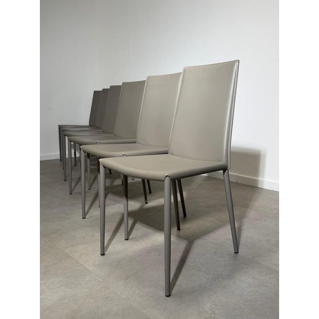 Aida CS1484 Dining Chairs in Leather from Calligaris, Italy, Set of 4 For Sale - Image 10 of 10