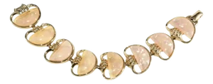 Vintage Coro Gold-Plated Bracelet With Faux Opal Confetti Lucite