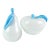 Vintage Murano White Sky Blue Italian Art Glass Pear and Apple Fruit Sculpture Paperweights - Set of 2 For Sale