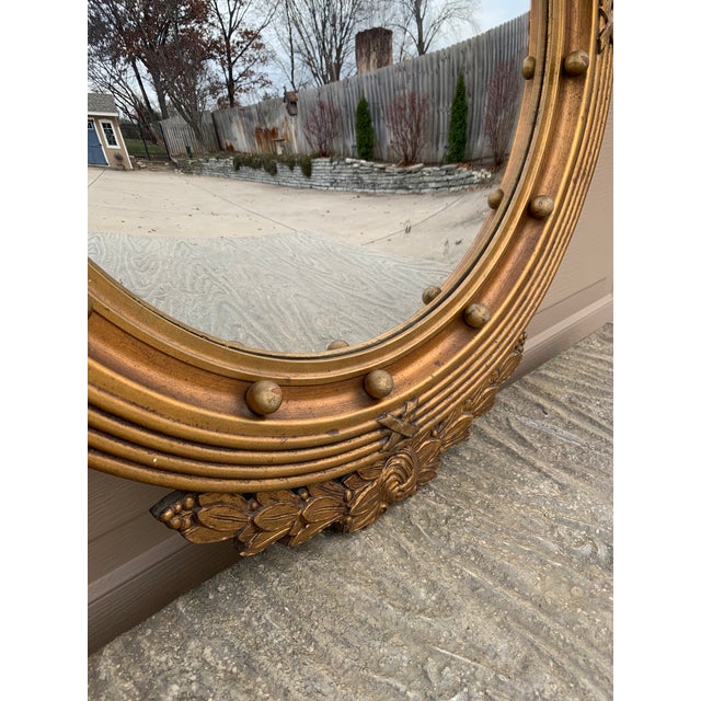 Mid 20th Century American Federal Giltwood Eagle Bullseye Convex Mirror For Sale - Image 11 of 12