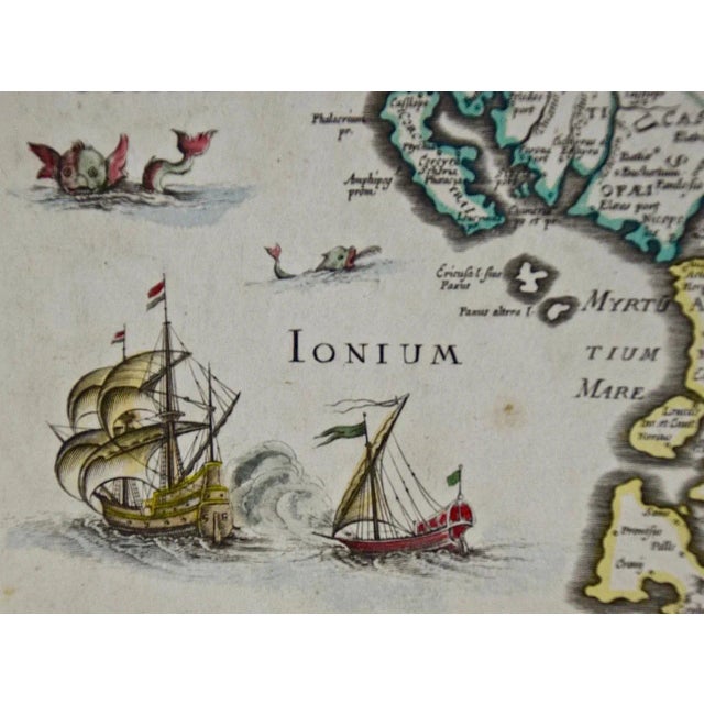 Greece, "Graeciae Antiquae"" A 17th Century Hand-colored Map by Sanson For Sale - Image 9 of 9