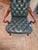 Vintage Fully Tufted Green Leather Gooseneck Chair For Sale - Image 9 of 9