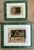 This is a set of 19th century English watercolors that are framed in green faux marble frames. They are unsigned. The...