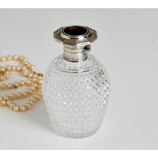 Mappin & Webb Antique Mappin & Webb Tortoise, Crystal and Sterling Perfume Bottle For Sale - Image 4 of 6