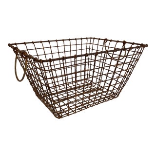 Vintage French Wire Oyster Baskets For Sale