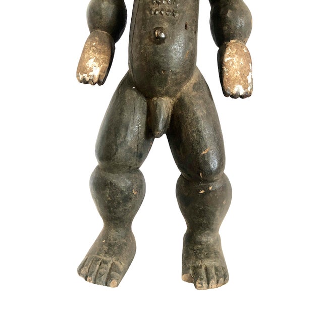 Central African Carved Wood Ritual Male Figure For Sale - Image 9 of 16