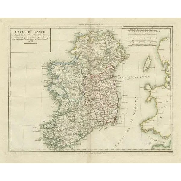 Paper Map of Ireland, 1802 For Sale - Image 7 of 8