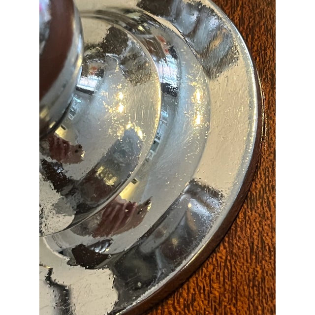 Vintage Bruce Hunt Art Deco Chrome Candelabras - Set of 2 For Sale In Chicago - Image 6 of 17