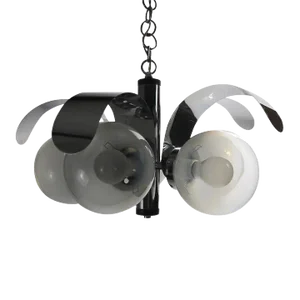Mod 5-Light Chrome and Glass Ball Chandelier