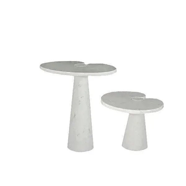 Italian White Carrara Marble Eros Series Coffee Table by Angelo Mangiarotti, 1970s, Set of 2 For Sale - Image 3 of 11