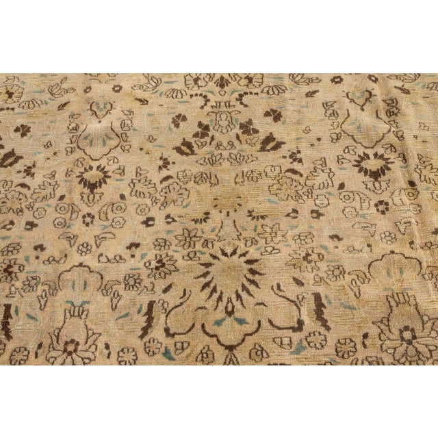 Early 20th Century Early 20th Century Persian Meshad Camel, Brown, Orange Handwoven Wool Rug For Sale - Image 5 of 10