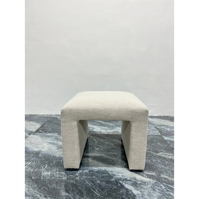 Wood Mid-Century Modern Upholstered Waterfall Stools or Benches, 1970s - a Pair For Sale - Image 7 of 13