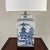 Mid 20th Century Vintage Frederick Cooper Chinoiserie Blue & White Lidded Jar Table Lamp — 28” For Sale - Image 5 of 12