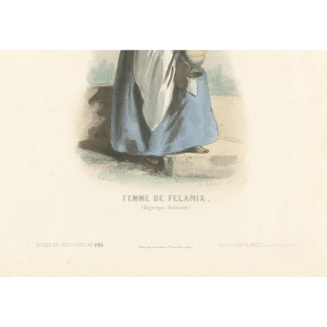 Blue After Laurent, Woman from Felanitx, Majorca, Hand-Colored Lithograph, 1845 For Sale - Image 8 of 12