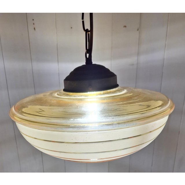 German Art Deco Hanging Lamp, 1930s, in Very Good conditions. Designed 1920 to 1949 Up to 250V (Europe/UK Standard).The...
