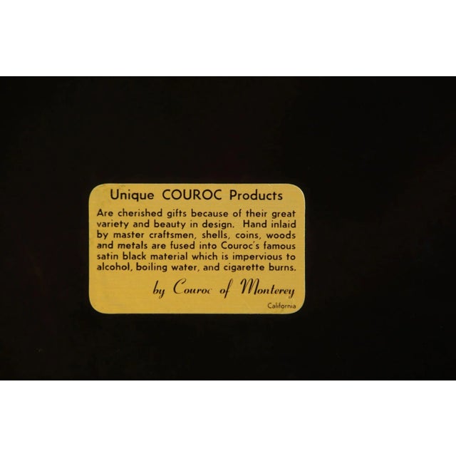 Plastic Vintage Couroc Bird Design Barware Round Serving Tray For Sale - Image 7 of 9