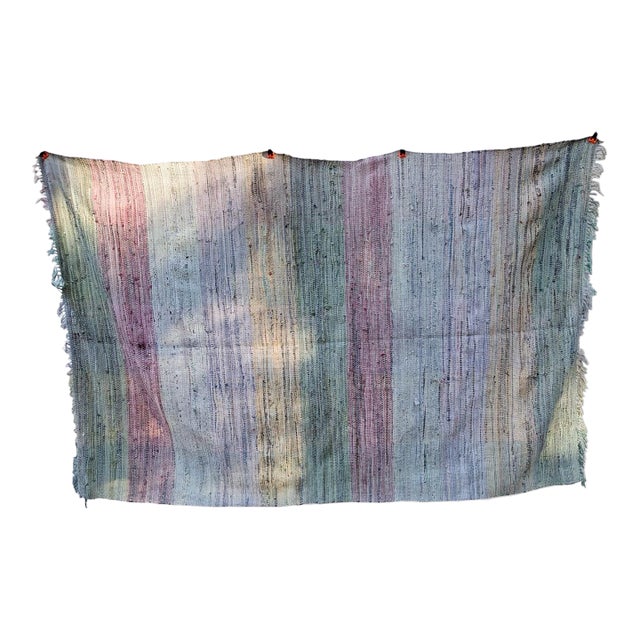 Large Antique American Woven Textile Wall Hanging 5x7 For Sale