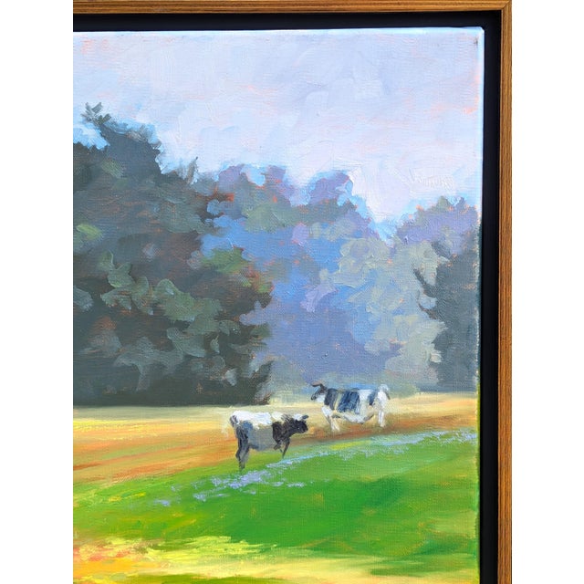 Nancy Paris Pruden "Cows Coming Home" Contemporary Naturalistic Pastoral Landscape Nature Painting, 2020s For Sale In Houston - Image 6 of 11