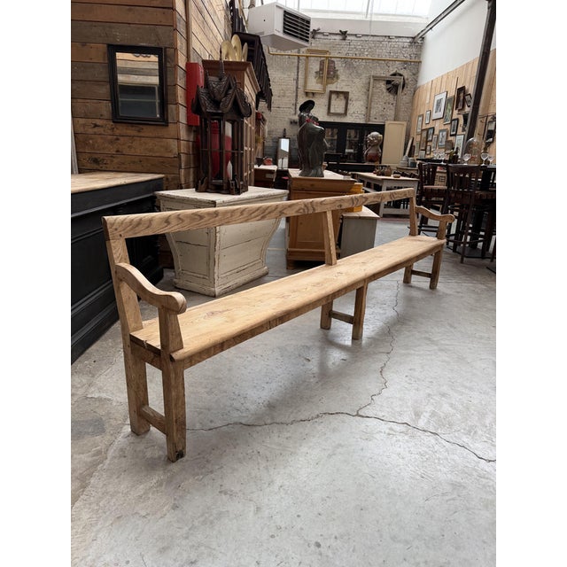 Benches with Backrests, Early 20th Century, Set of 2 For Sale - Image 4 of 13